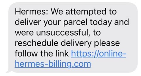 hermes attempted delivery text|unexplained delivery scam.